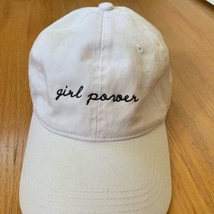 Girl Power White Baseball Style Hat
